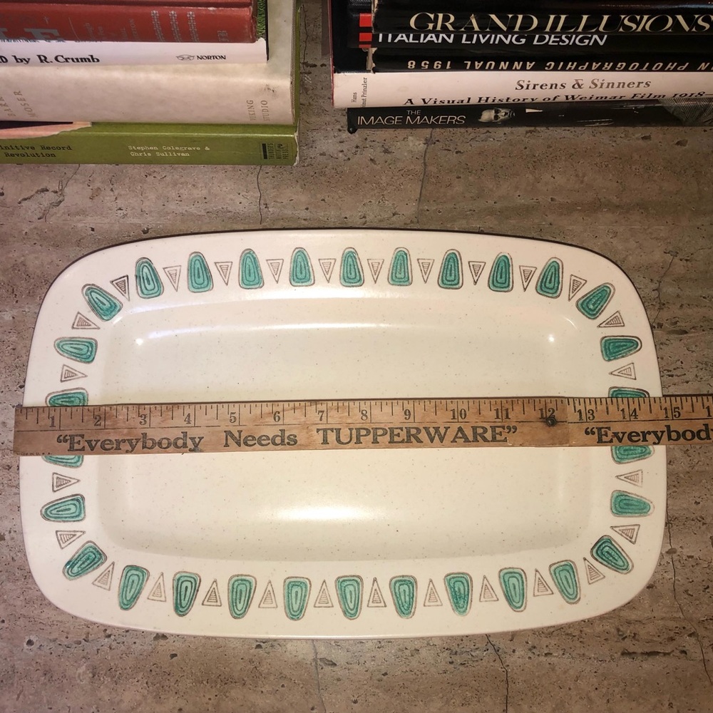 Metlox Navajo Poppytrail Vintage Platter Salt and Pepper Shakers and Butter Dish